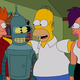 Fry, Bender, Homer, Leela (Fox)